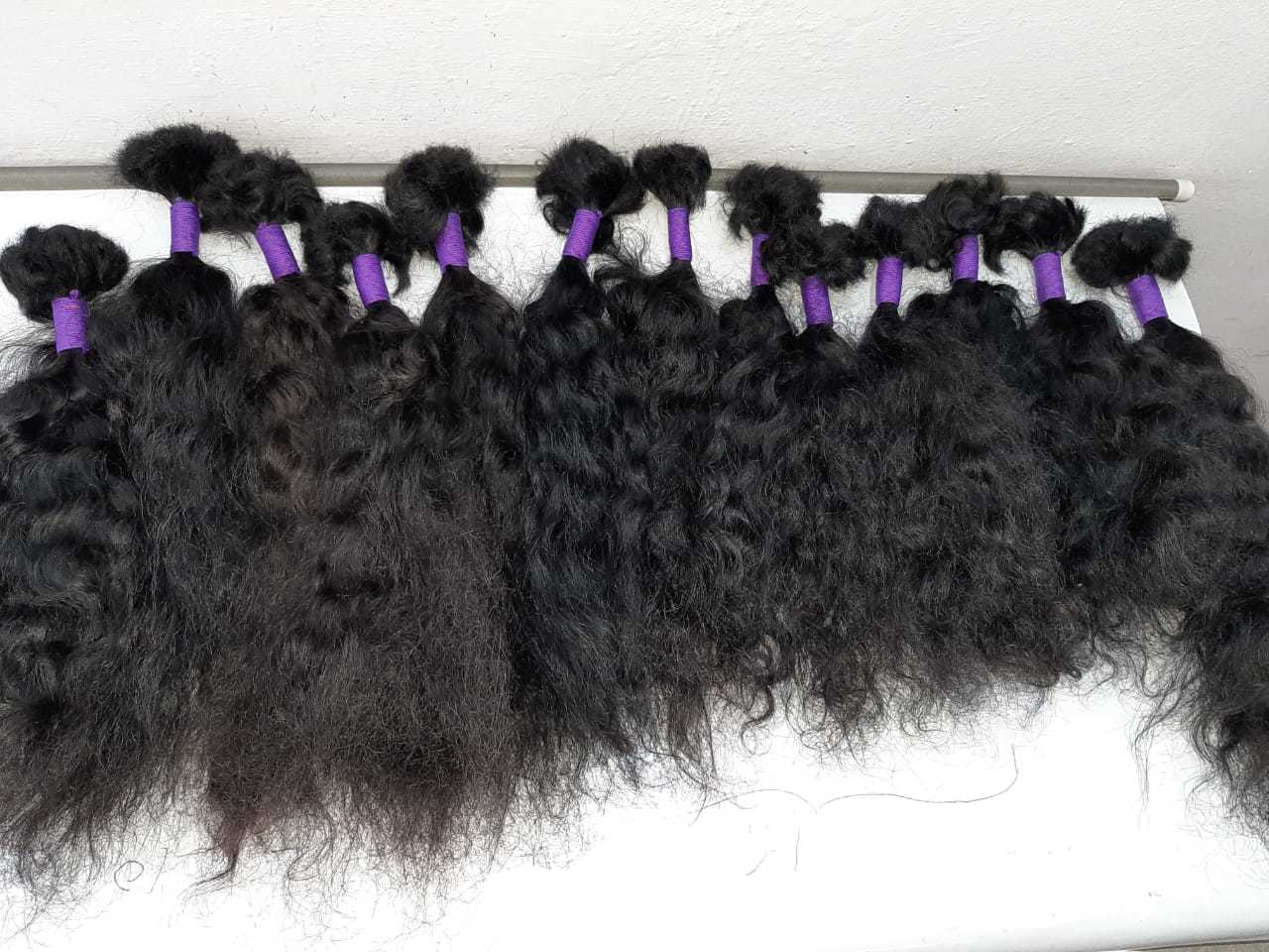 Bulk Temple Hair - Color: Black