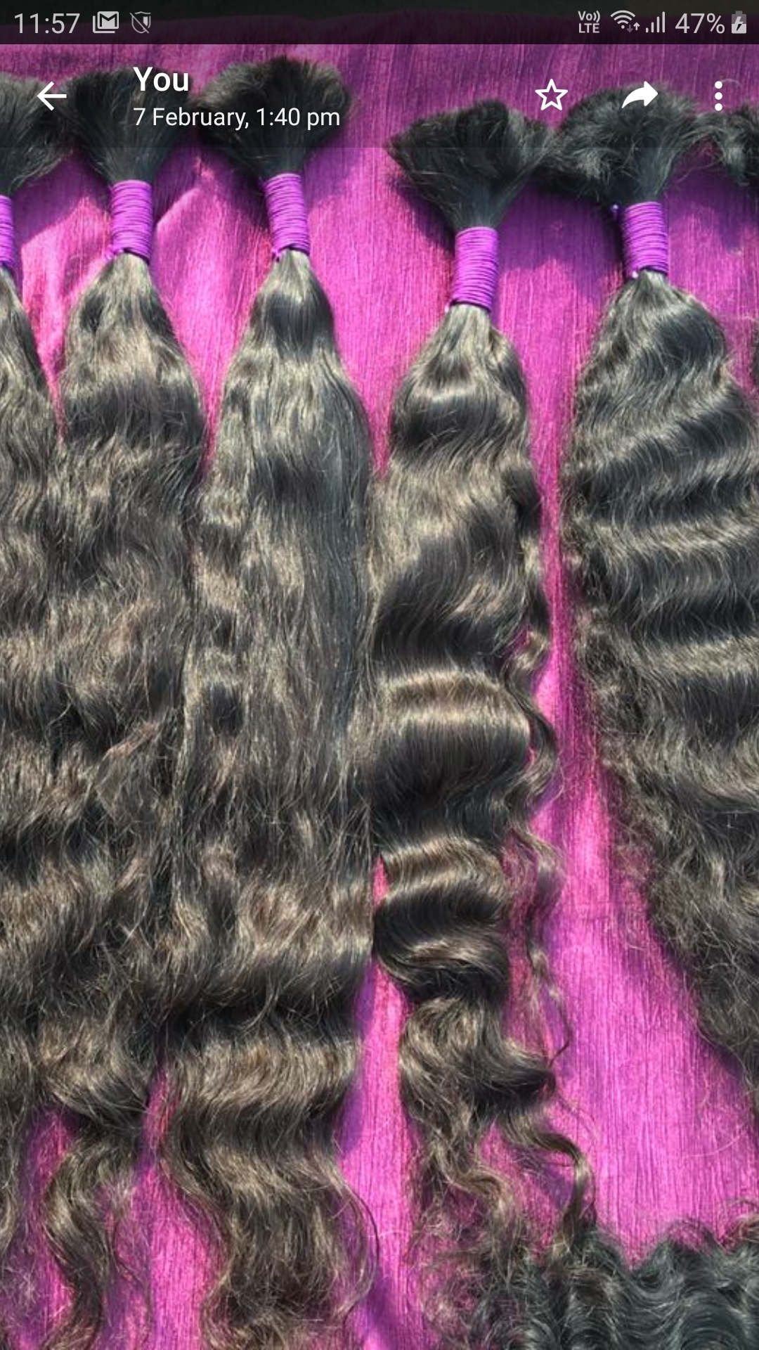 Bulk Temple Hair - Color: Black