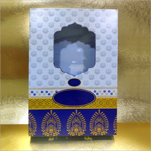 Paper Gold Jari Window Cut Saree Packaging Box