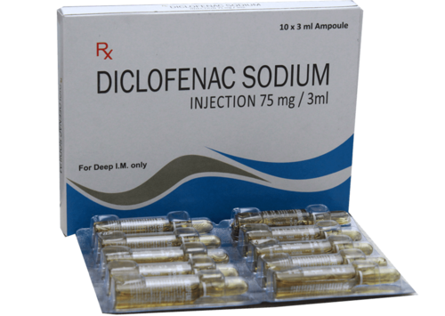 Diclofenac Sodium Injection - 5 x 1 ml Tray Pack | Liquid Formulation for Pain and Inflammation Relief in Rheumatoid Arthritis, Osteoarthritis, Acute Gout, Ankylosing Spondylitis, Back Pain, and Sports Injuries