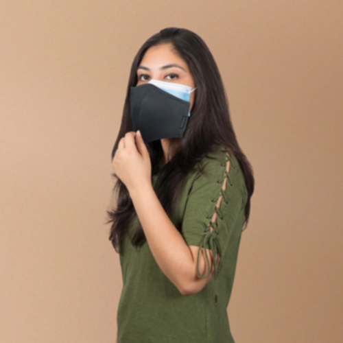 Charcoal Grey Double It Up Surgical Mask Cover