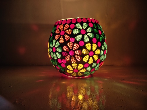 SVKD Glass Flower Candle Holder