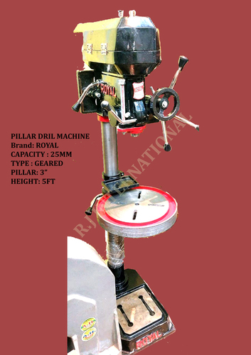 Pillar Drill Machine - Cast Iron, 15 Inch Table Size, 220 Volt | 1 HP Power, 1440 RPM Spindle Speed, Semi-Automatic Control System