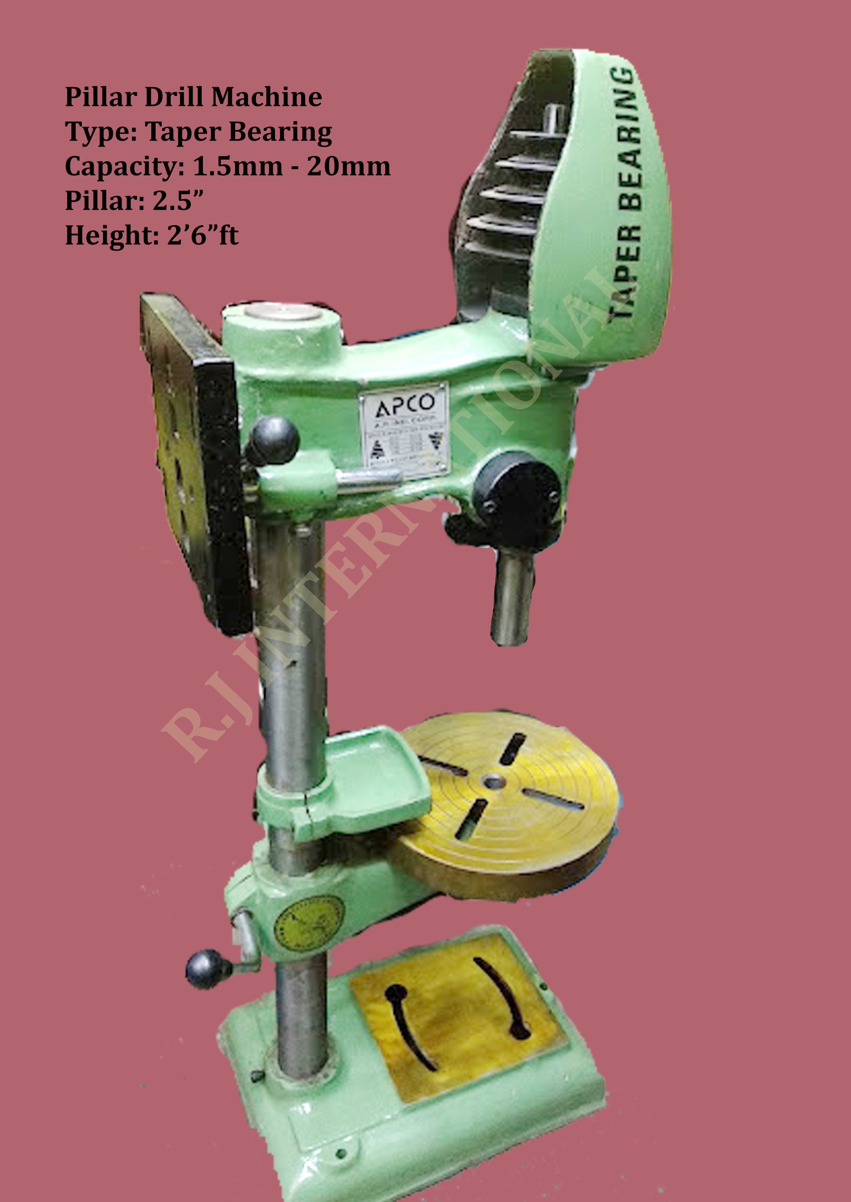 Pillar Drill Machine - Cast Iron, 15 Inch Table Size, 220 Volt | 1 Hp Power, 1440 Rpm Spindle Speed, Semi-automatic Control System