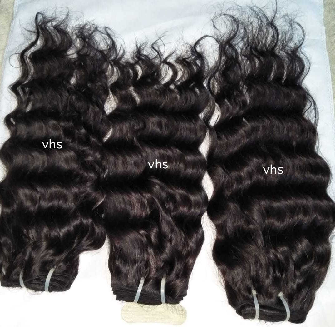 Black Machine Weft Natural Curly Hair