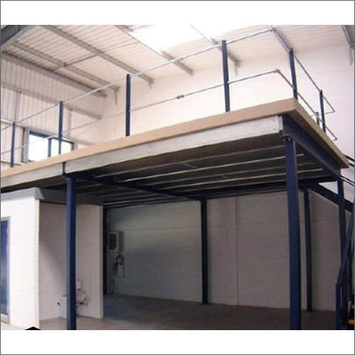 Modular Mezzanine Floor - Steel, Customizable Dimensions | Plywood Deck, 1000 kg/m2 Load Capacity, Powder Coated Finish, Handrails, Staircase Safety Features