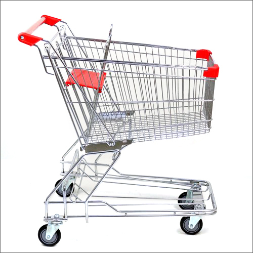 Supermarket Shopping Trolley - Stainless Steel, Durable Design for Effortless Shopping