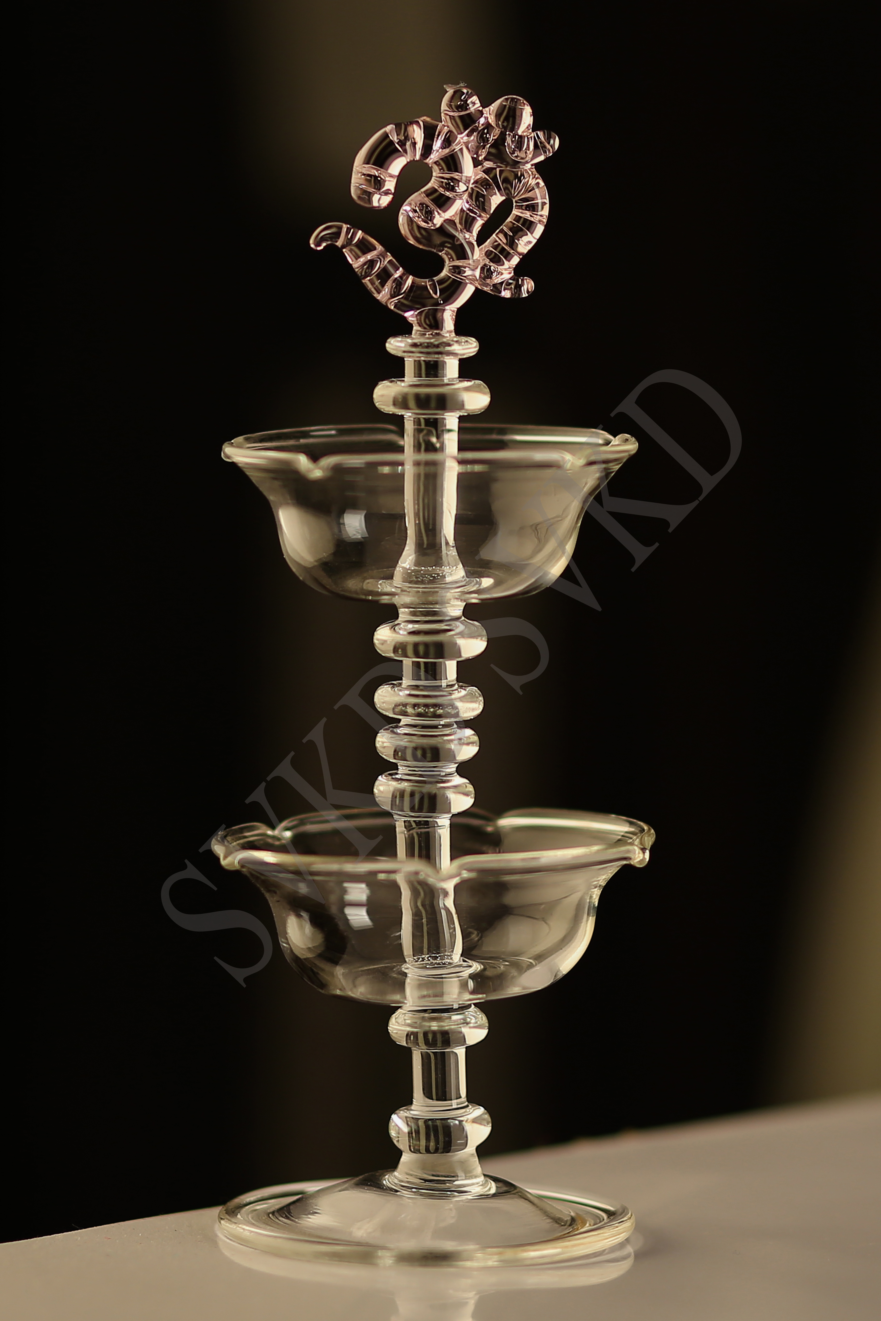 Transparent Svkd Glass Om Twice Block Deepak