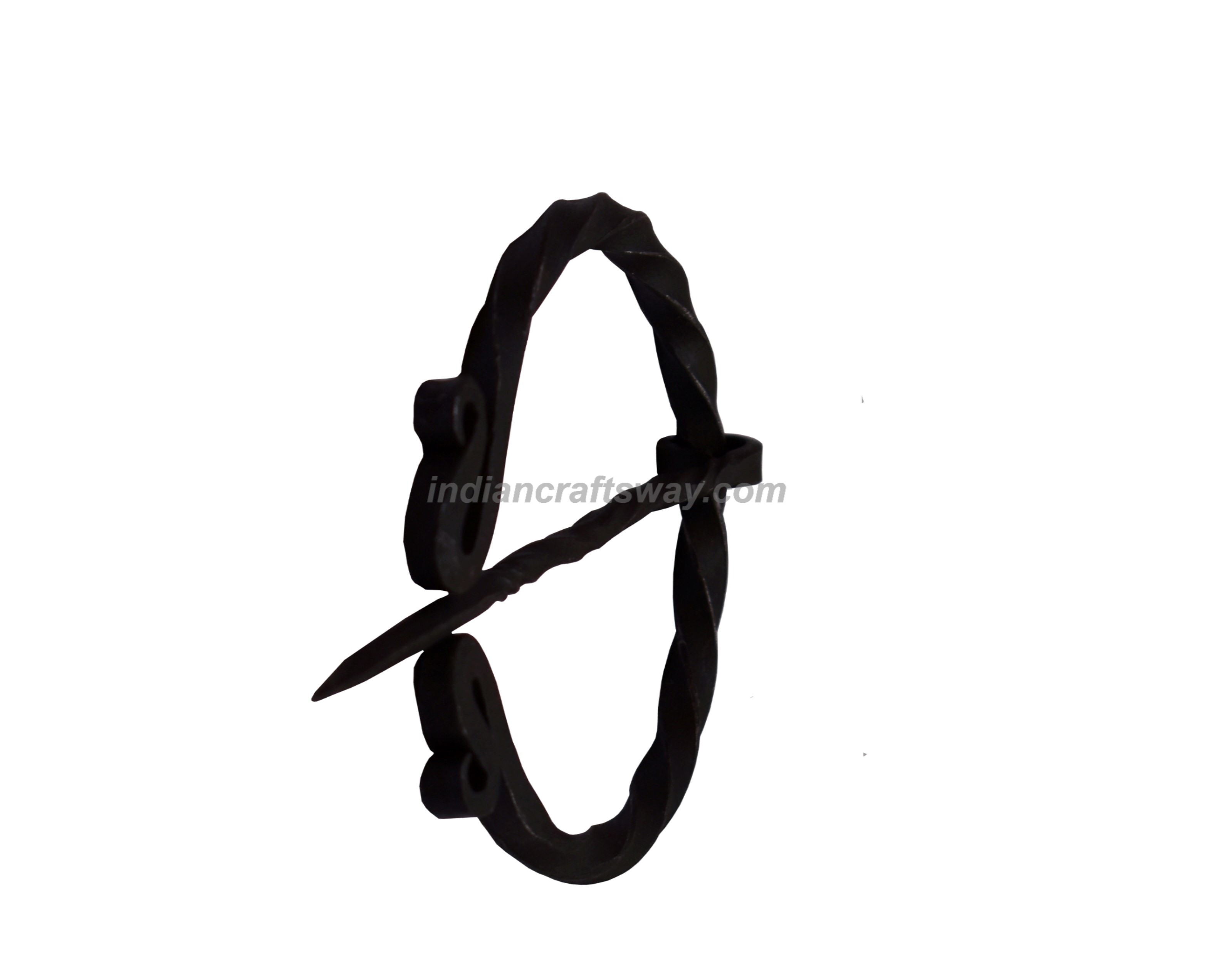 Hand Forged S Shape Brooch - Color: Black