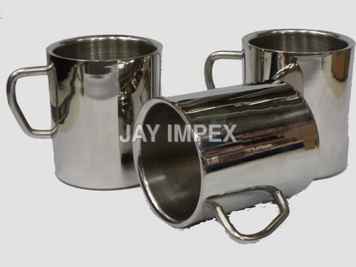 Double Wall Steel Mugs - Color: Sliver