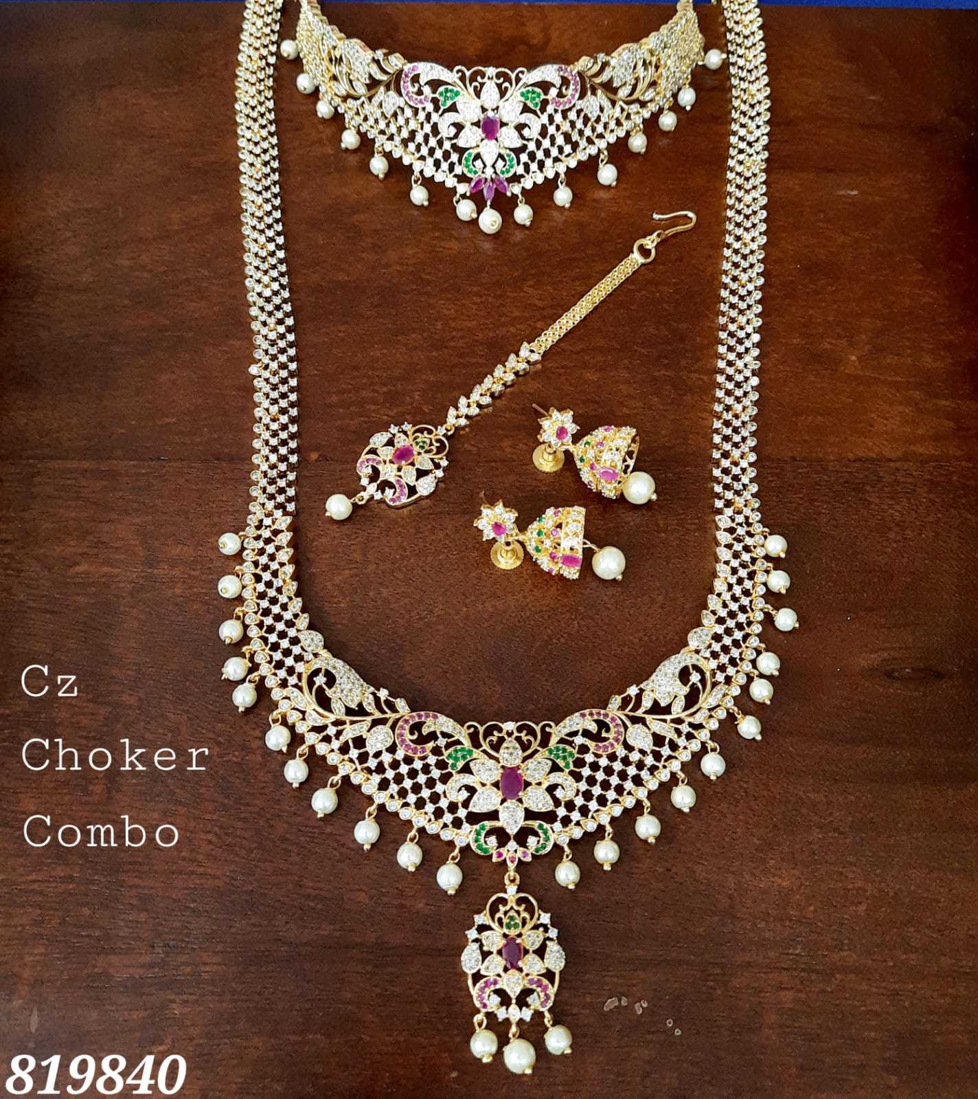 Golden Choker Neckles Combo