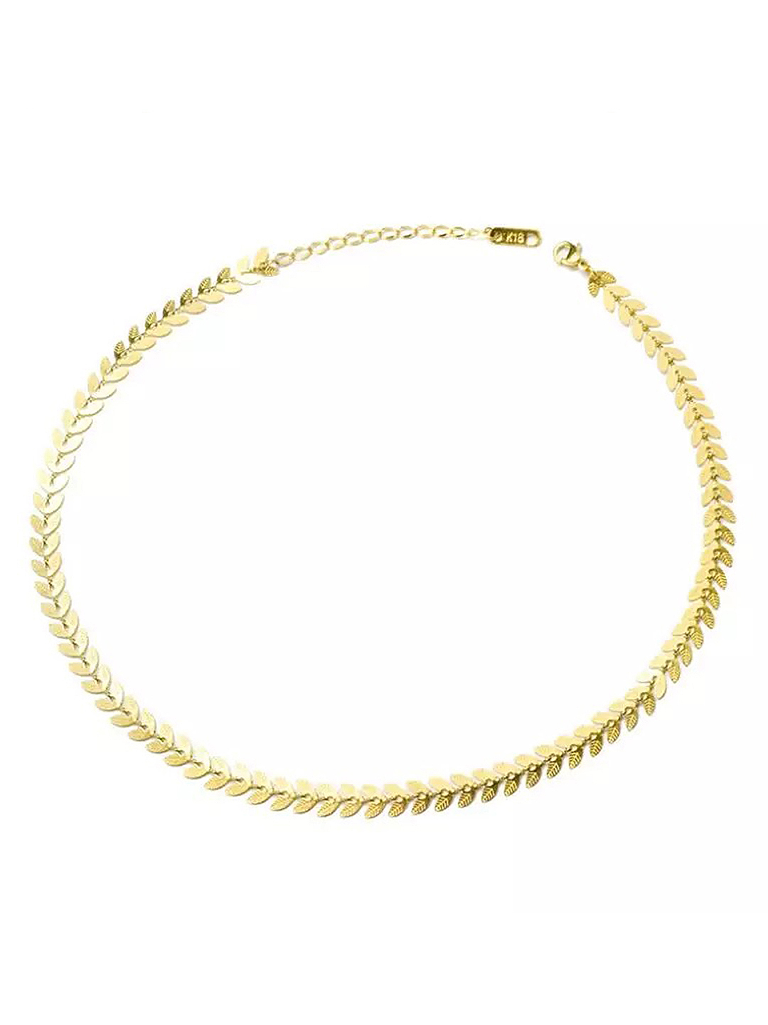 Gold Plated Single Layered Leaves Choker Pendant Necklace - Alloy Craftsmanship , Elegant Design For Men & Women, Perfect Gift For Parties & Weddings