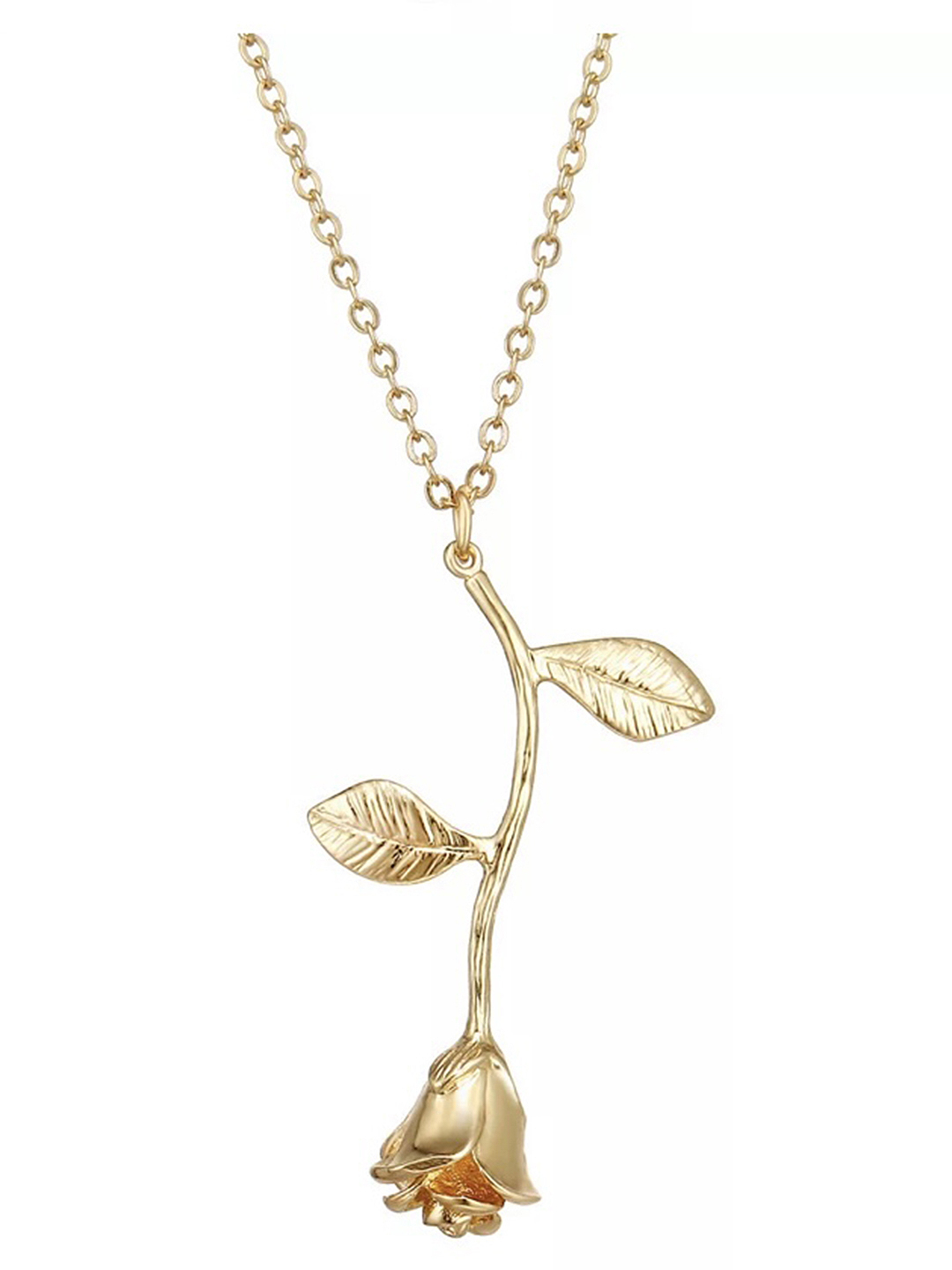 Charming Gold Plated Rose Pendant Necklace