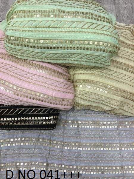 Fancy Fabrics - Embroidered Sequin Fabric, 44 Inch Width, White Color | Washable Design, Hand Wash Recommended, Suitable For All Seasons