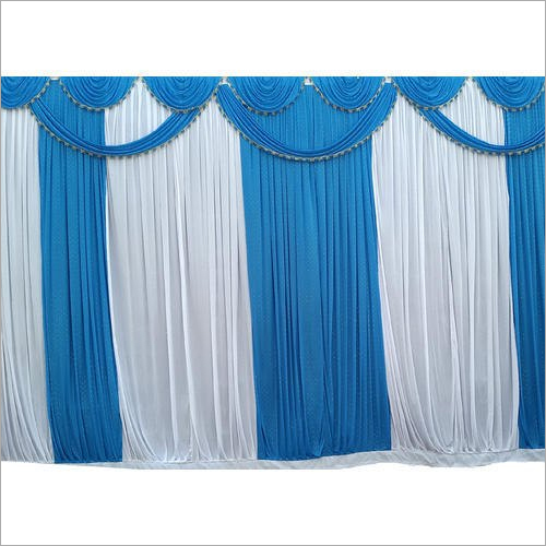 ब्लू व्हाइट फैंसी वेडिंग पर्दा