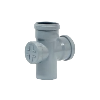 Reducing Door Tee - PVC, 4/3 Inch Outer Diameter , Grey Color, Socket Joint Connection, Round Section Shape