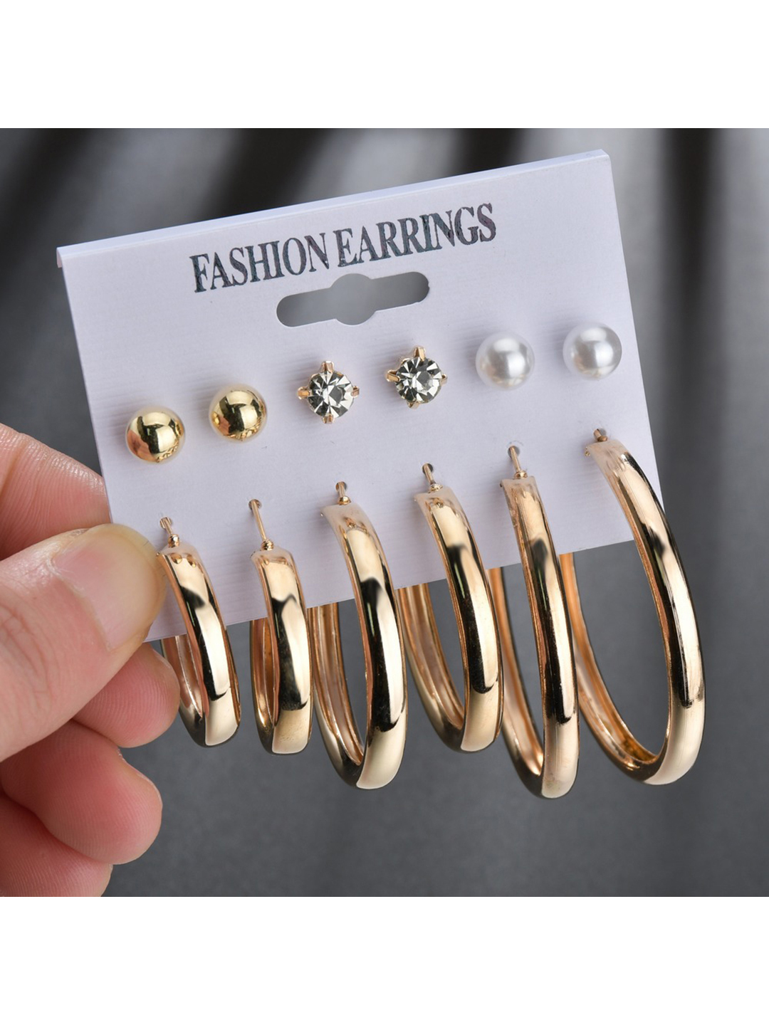 Combo 6 Pair Stunning Gold Plated Pearl Hoop Earrings Gender: Women
