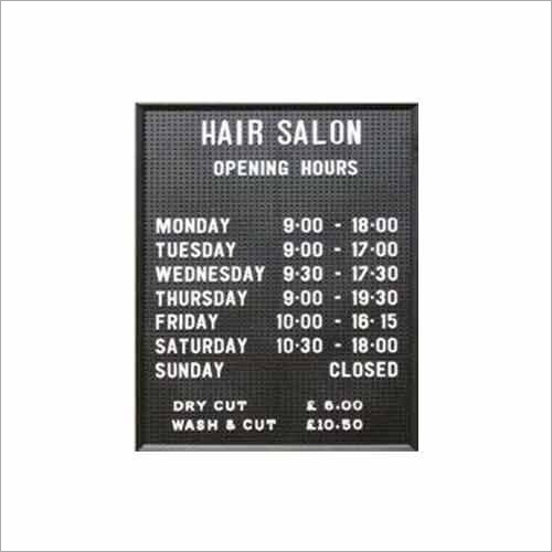 Durable Price List Board Application: Commercial