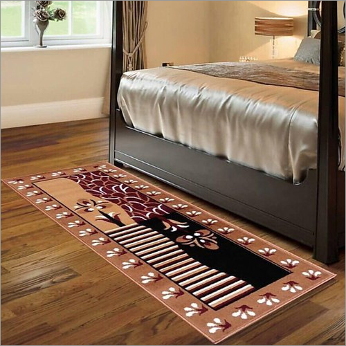 Bedside Runner Mat - Designer Fabric, 12x24 Inches, Multicolor | Modern Rectangular Shape For Home And Hotel Elegance