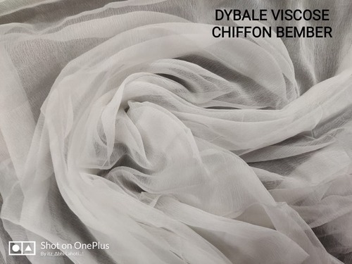 Plain Fabric - Chiffon Dupatta Fabric | Viscose Material, Color: White, Pattern: Plain, Lightweight and Flowing Design