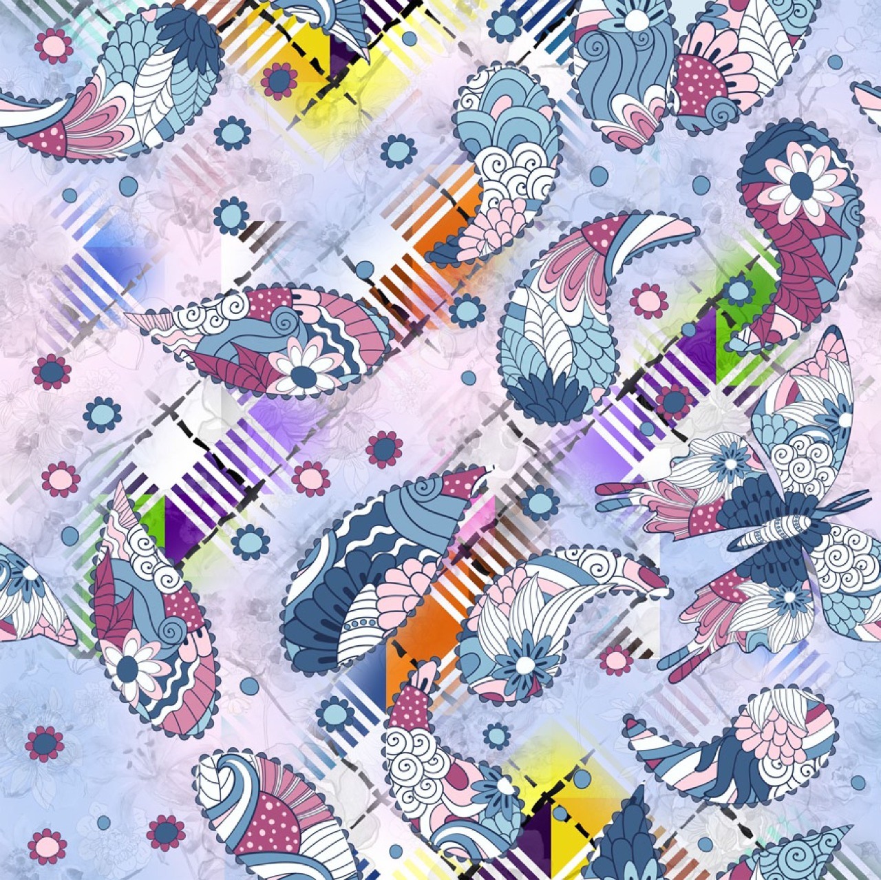 Poly Linen Digital Printed - 44 Inch Width, Multicolour Flower Pattern, Medium Weight Polyester, Washable Fabric For Apparel, Scarves & Blouses
