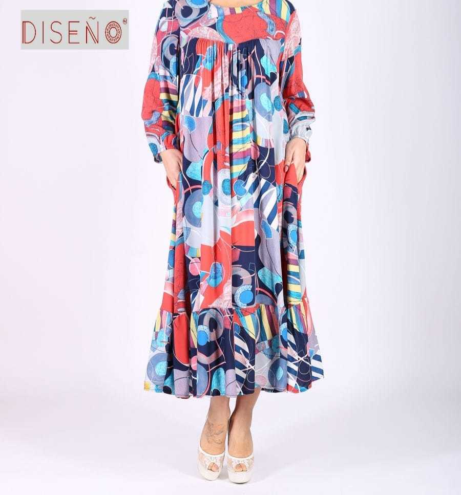 Muslin Digital Prints - Polyester Fabric 44 Inches Wide | Multi-color Printed Texture Washable Lightweight At 110 Gsm