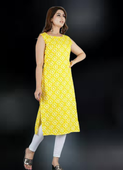 Cotton Kurti - 40" Length | Available In L, Xl, Xxl Sizes, Perfect For Festivities And Celebrations
