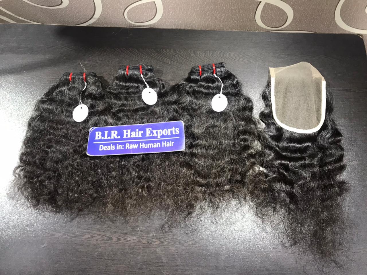 Raw Human Hair Extensions - Indian Human Hair, Black Color | Excellent Sheen, Odorless, No Tangle, No Shedding, Natural Appearance, Lightweight