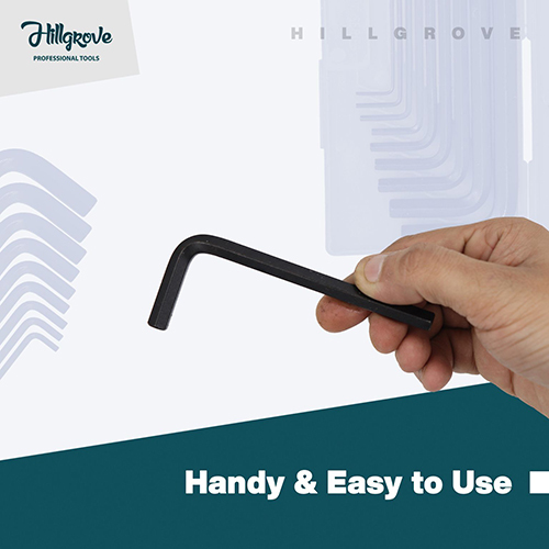 Hillgrove 9 Pieces Aks1 Full Hex Allen Key Kit Bolt Spanner Goti Wrench L Shape Repair Tool Set
