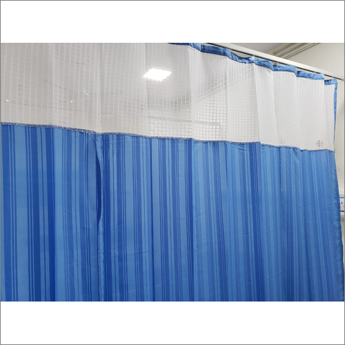 Hospital Partition Curtains - Polyester Material, Custom Sizes Available, Blue Color, Long-lasting Durability