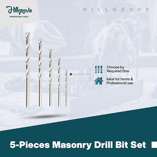 Hillgrove Hgdbs5mm4 Best Quality Most Running 5pcs Masonry Drill Bit Set