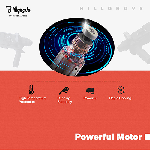 Stainless Steel Hillgrove H26h9 3 Modes Multi-purpose Household Electric Rotary Hammer Drilling Machine
