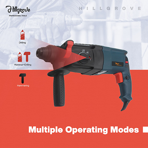 Stainless Steel Hillgrove H26h9 3 Modes Multi-purpose Household Electric Rotary Hammer Drilling Machine