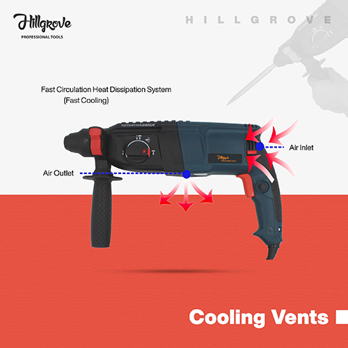 Stainless Steel Hillgrove H26h9 3 Modes Multi-purpose Household Electric Rotary Hammer Drilling Machine