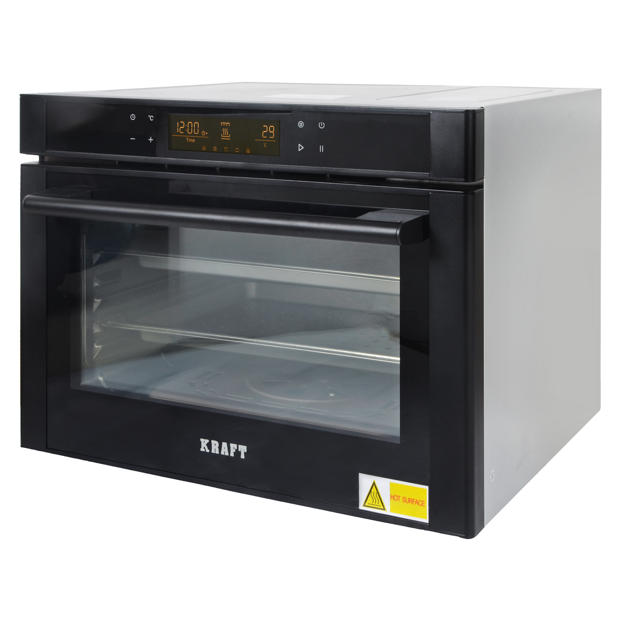 Steam Oven - 670x550x470 Mm, Matte Black | Grilling, Water Shortage Alert, Digital Timer Control, Portable 28l Capacity