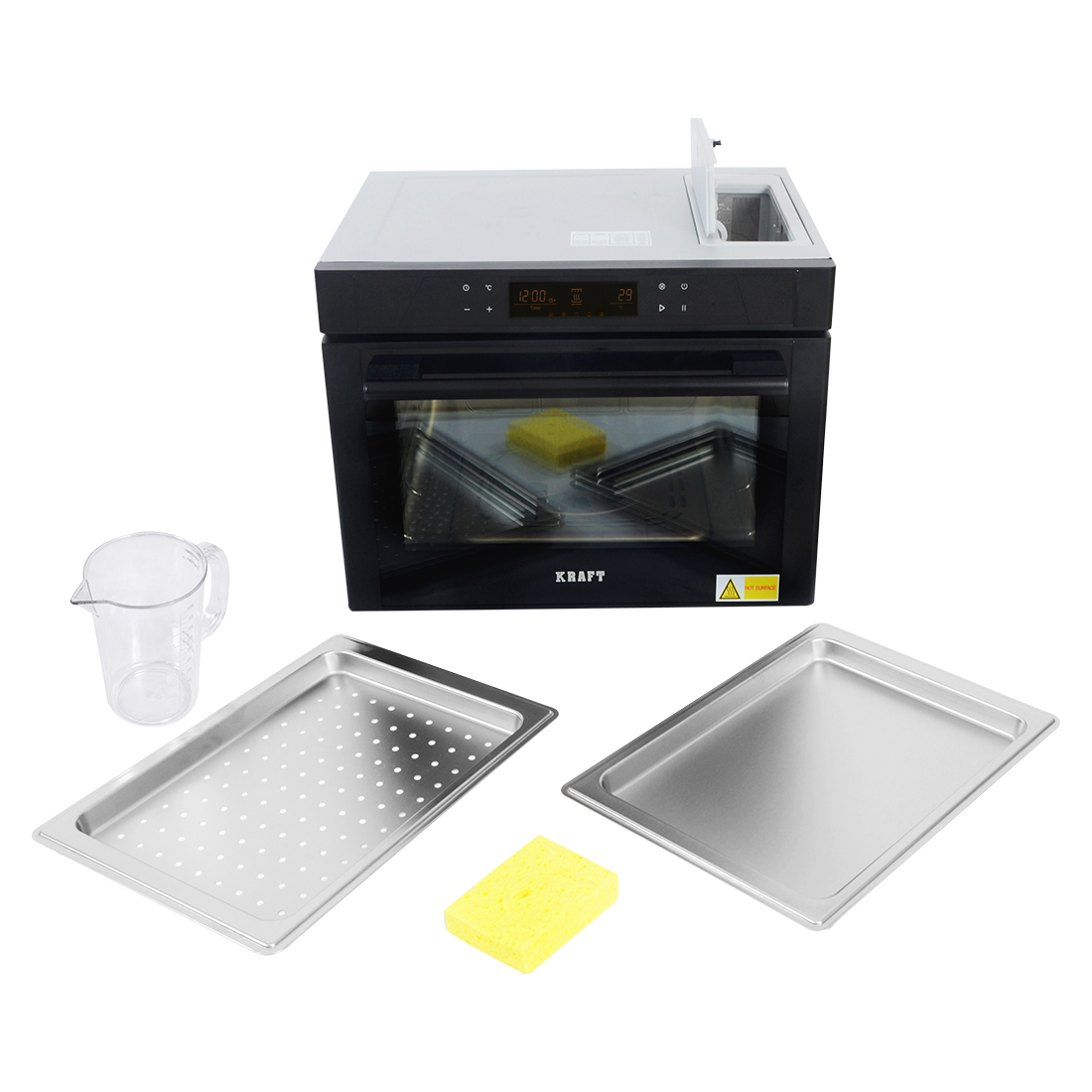 Steam Oven - 670x550x470 Mm, Matte Black | Grilling, Water Shortage Alert, Digital Timer Control, Portable 28l Capacity
