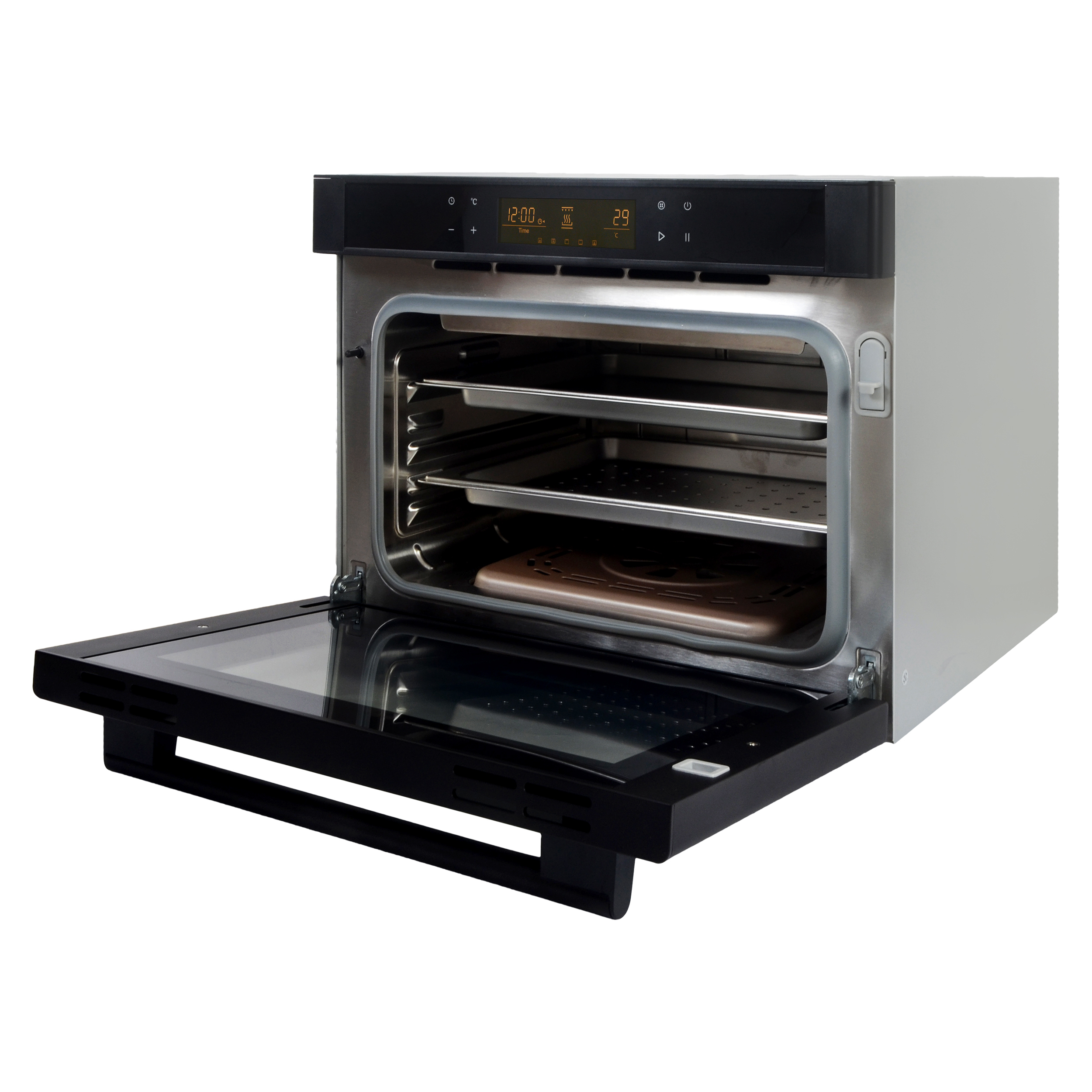 Steam Oven - 670x550x470 Mm, Matte Black | Grilling, Water Shortage Alert, Digital Timer Control, Portable 28l Capacity