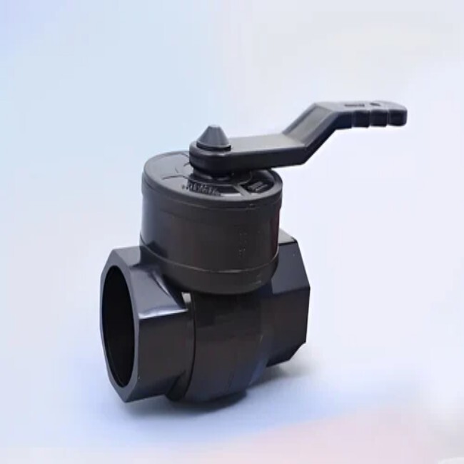 Single Piece Ball Valve - PP Material, 2 Inch Size, Black Color | Ideal for Water Flow Control in Commercial Applications