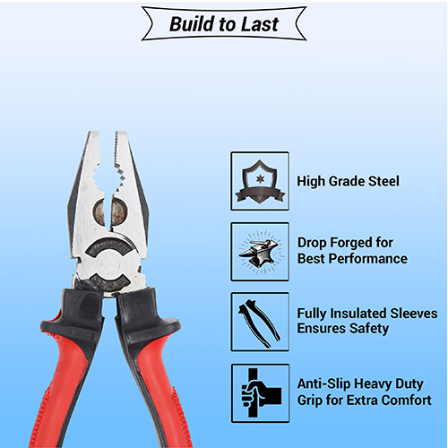 Hillgrove 8 Inch Heavy Duty Grip Multipurpose Combination Pilash Plier