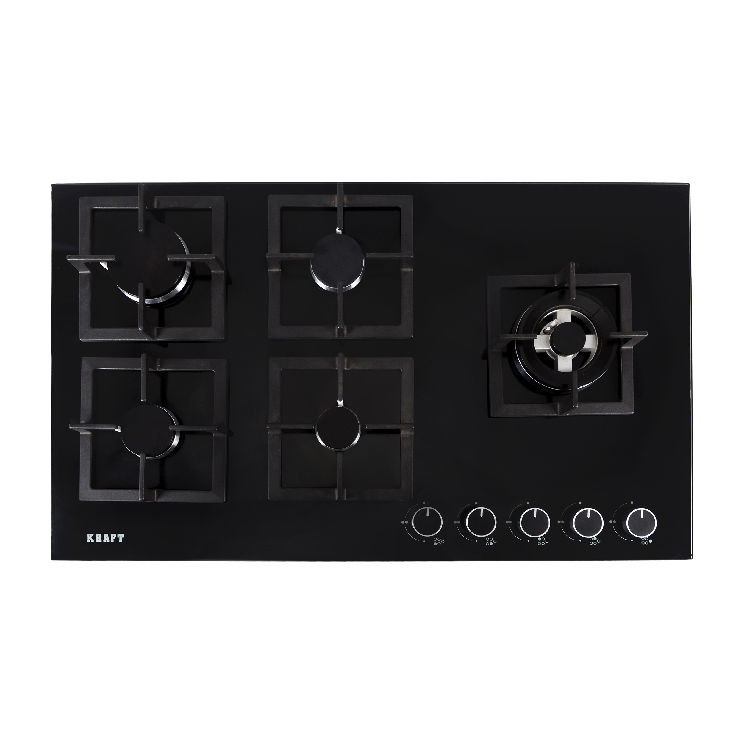 Kitchen Hob - 970x595x185 Mm | 5 Burners, Automatic Ignition, Brass Burner, Lpg & Png Convertible, 21 Kg Weight