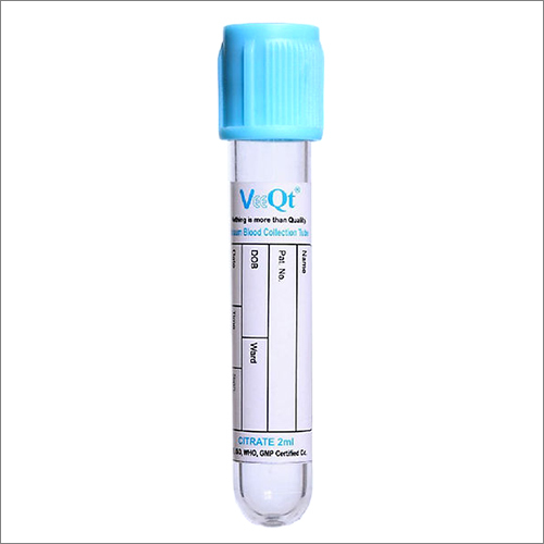 Citrate 2ML Blood Collection Tube - Plastic Material, 2ML Capacity | Blood Collection Equipment for Reliable Sample Collection