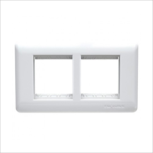 4 Module Face And Mounting Plate - Glossy White Polycarbonate, Rectangular Shape Design