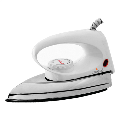 Polo Dry Iron - Aluminum Body, 1000W Power, 240V Voltage | 1-Year Warranty, Sleek White Design