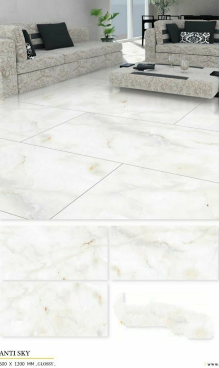 Floor Tiles - Ceramic, 60x60cm, Off-white | Durable, Easy Clean, Scratch Resistant, Stain Resistant, Stylish, Water Resistant, Matte Finish, 10mm Thickness