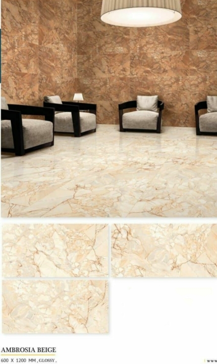 Floor Tiles - Ceramic, 60x60cm, Off-white | Durable, Easy Clean, Scratch Resistant, Stain Resistant, Stylish, Water Resistant, Matte Finish, 10mm Thickness