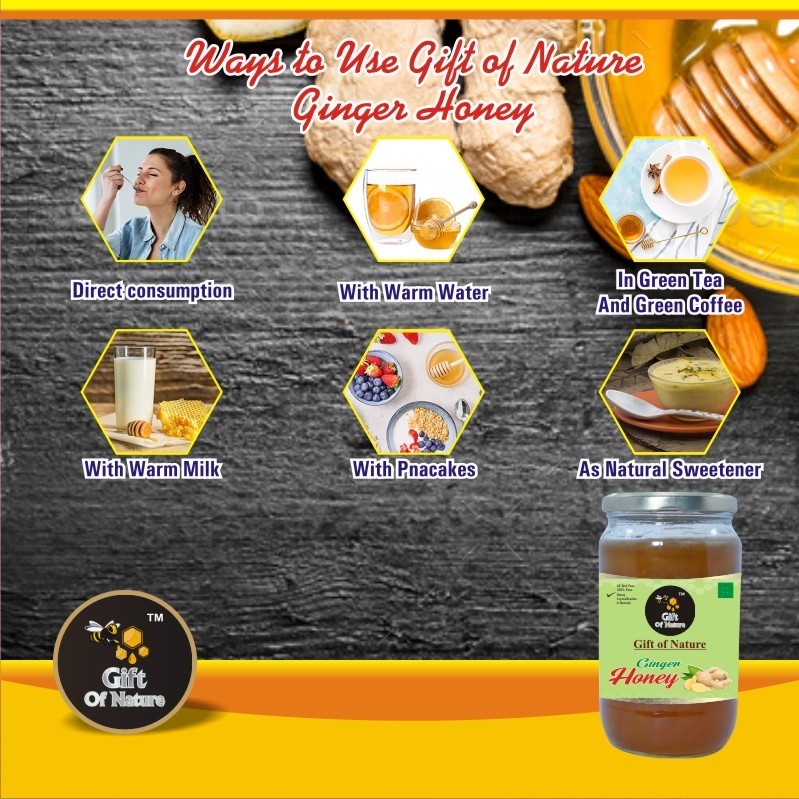 Ginger Honey - 100% Pure & Natural, 30kg Can, Moisture 17%, Shelf Life 2 Years | Unprocessed Raw Honey From Self Bee Farm Production