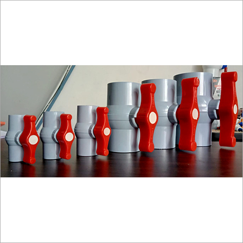 Grey PVC Ball Valve Short Handle - PVC Material, Customized Size, Grey Color, Threaded Connector Type | Multiple Color Options, Industrial Usage