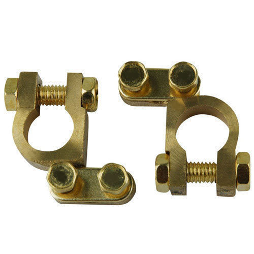 Brass Battery Terminal - 25x15x10 Mm, Gold Plated Finish | M6 Stud Size For Reliable Automotive Battery Connection