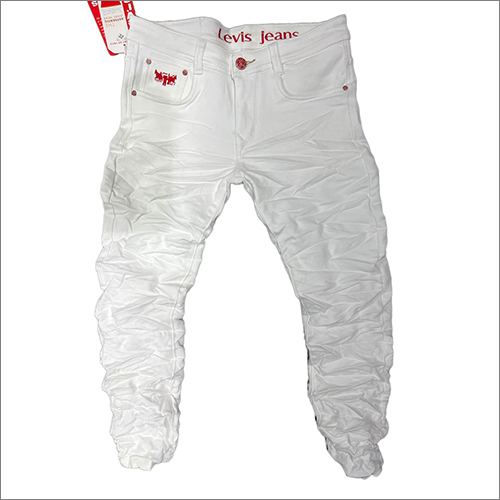 Mens Stylish White Jeans - Cotton Material, Regular Fit, Color: Crisp White | Washable for All Seasons, Suitable for Summer and Winter Wear