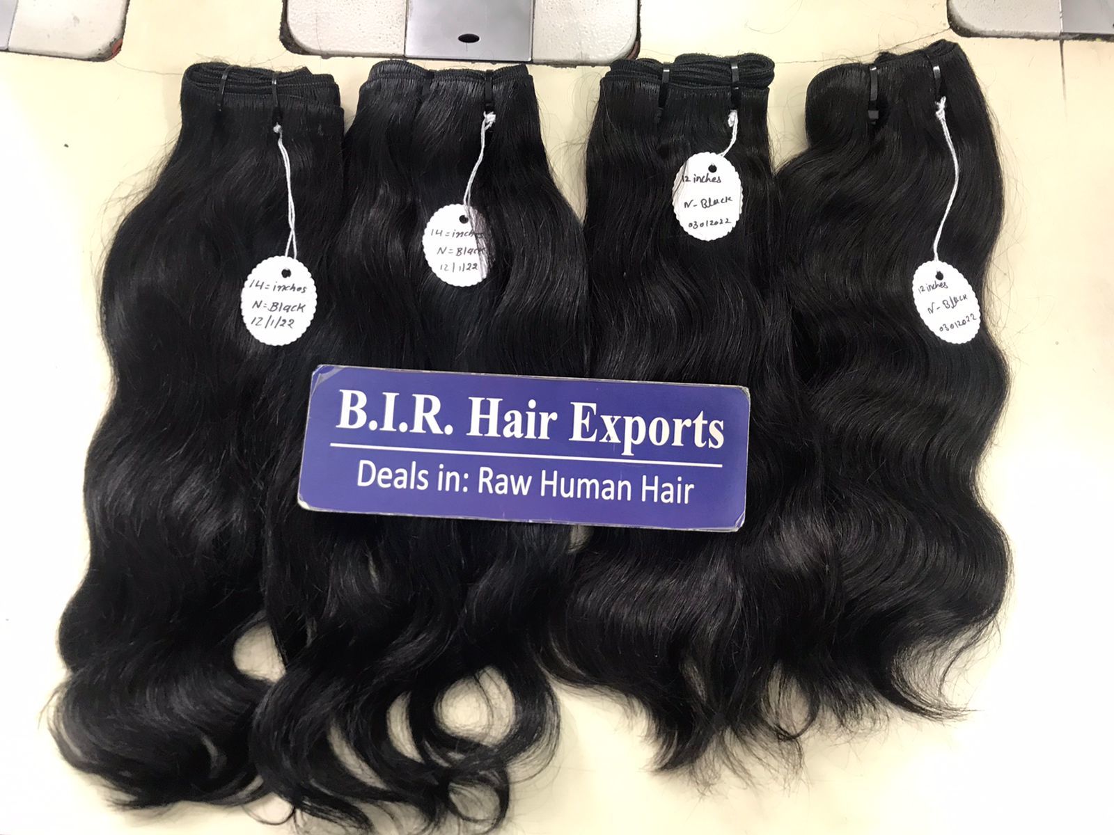 Wavy Human Hair Extension - Color: Black